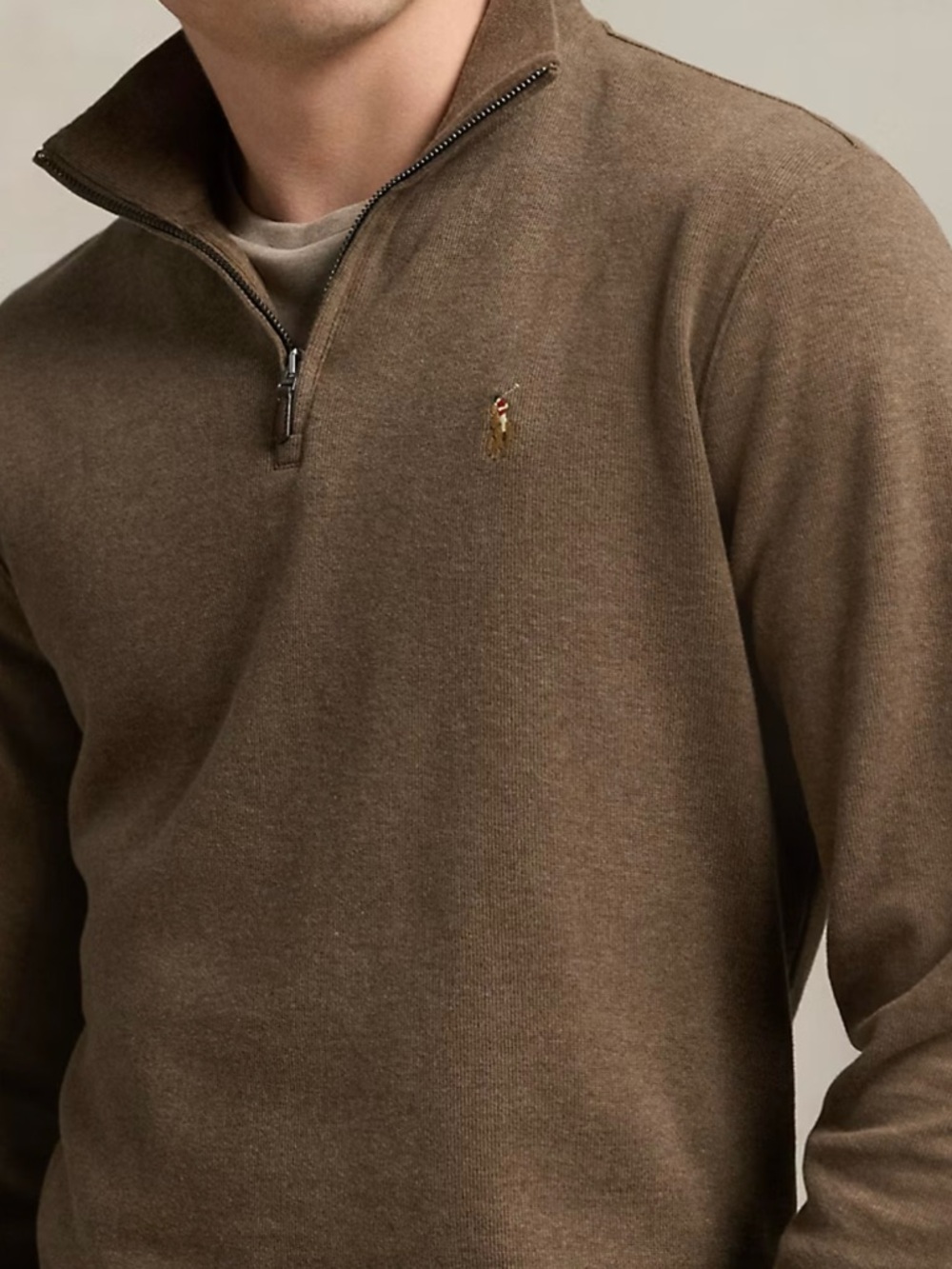 Ralph Lauren Brown Half-Zip Sweater